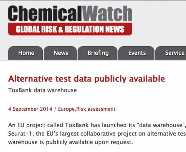 ToxBank data warehouse on ChemicalWatch