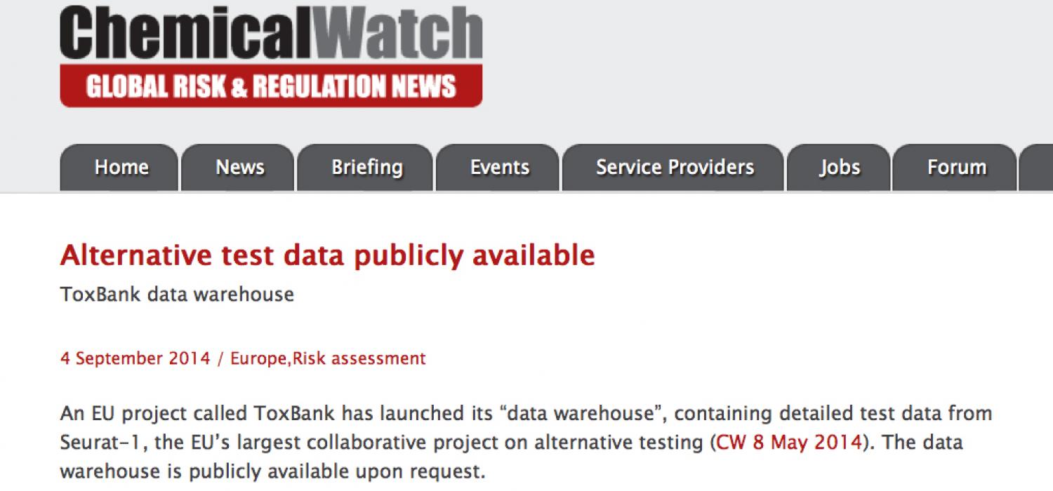 ToxBank data warehouse on ChemicalWatch